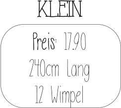 klein   Preis: 17.90 240cm Lang 12 Wimpel