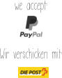 we accept: Wir verschicken mit: